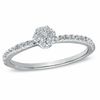 Thumbnail Image 1 of 0.25 CT. T.W. Diamond Cluster Frame Promise Ring in 10K White Gold