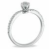 Thumbnail Image 1 of 0.25 CT. T.W. Diamond Cluster Frame Promise Ring in 10K White Gold