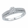 0.33 CT. T.W. Diamond Cluster Triple Row Ring in 10K White Gold