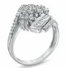 Thumbnail Image 2 of 0.50 CT. T.W. Composite Diamond Flower Ring in 10K White Gold