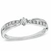 Thumbnail Image 0 of 0.10 CT. T.W. Diamond Criss-Cross Promise Ring in 10K White Gold