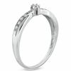 Thumbnail Image 1 of 0.10 CT. T.W. Diamond Criss-Cross Promise Ring in 10K White Gold