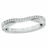 Thumbnail Image 1 of 0.10 CT. T.W. Diamond Twist Contour Wedding Band in 14K White Gold