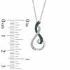 0.18 CT. T.W. Enhanced Blue and White Diamond Looping Abstract Pendant in 10K White Gold