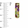 Thumbnail Image 2 of Multi-Gemstone and Diamond Accent Hoop Earrings in Sterling Silver with 18K Gold Plate