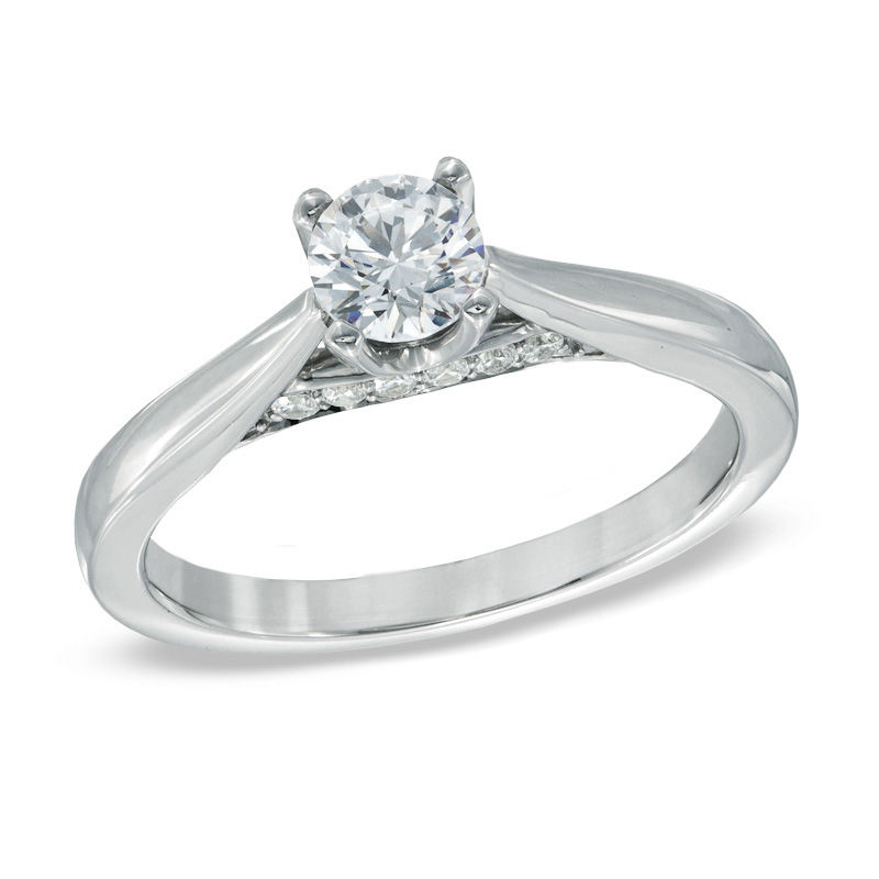 Celebration Canadian Lux® 0.62 CT. T.W. Diamond Engagement Ring in 18K White Gold (I/SI2)