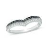 Thumbnail Image 1 of 0.25 CT. T.W. Black and White Diamond Double Row Contour Band in 10K White Gold