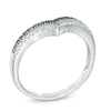Thumbnail Image 2 of 0.25 CT. T.W. Black and White Diamond Double Row Contour Band in 10K White Gold
