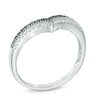 Thumbnail Image 1 of 0.25 CT. T.W. Black and White Diamond Double Row Contour Band in 10K White Gold