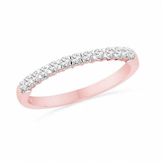 0 25 Ct T W Diamond Band In 10k Rose Gold View All Jewellery T W Diamond Band In 10k Rose Gold