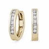 Thumbnail Image 0 of 0.10 CT. T.W. Diamond Huggie Hoop Earrings in 10K Gold