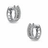 Thumbnail Image 0 of 0.25 CT. T.W. Diamond Huggie Earrings in 10K White Gold