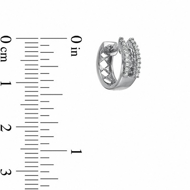 0.25 CT. T.W. Diamond Huggie Earrings in 10K White Gold