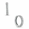 Thumbnail Image 1 of 0.50 CT. T.W. Diamond Hoop Earrings in 10K White Gold