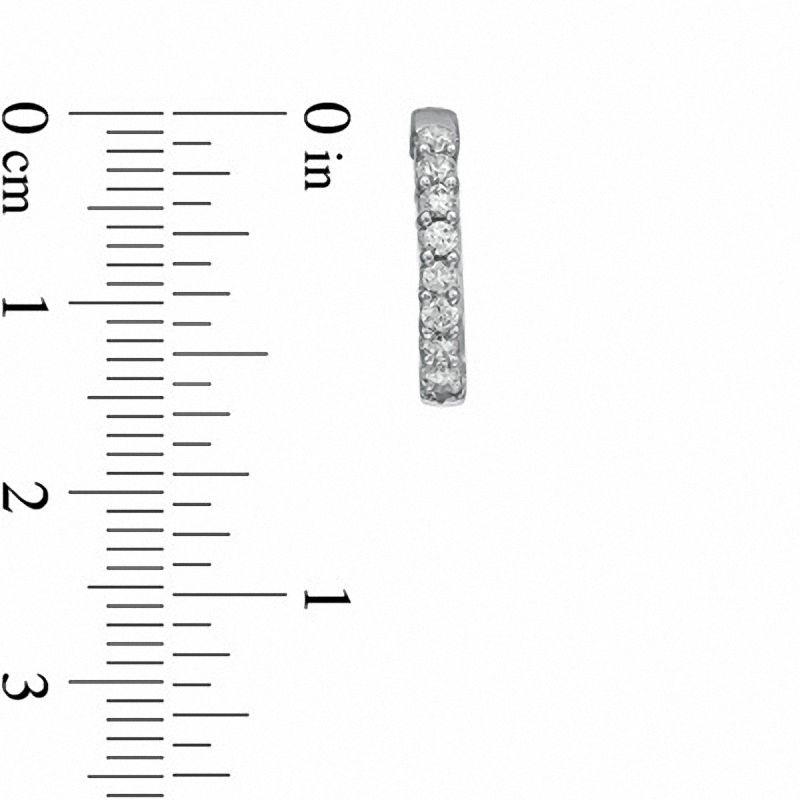 0.50 CT. T.W. Diamond Hoop Earrings in 10K White Gold