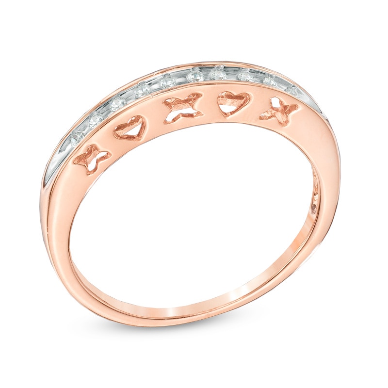 Main Image 2 of Diamond Accent Anniversary Band in 10K Rose Gold