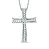 Thumbnail Image 0 of 0.12 CT. T.W. Diamond Cross Pendant in Sterling Silver