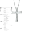 Thumbnail Image 1 of 0.12 CT. T.W. Diamond Cross Pendant in Sterling Silver