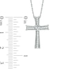0.12 CT. T.W. Diamond Cross Pendant in Sterling Silver