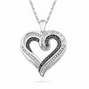 Thumbnail Image 0 of 0.50 CT. T.W. Enhanced Black and White Diamond Heart-Shaped Pendant in Sterling Silver