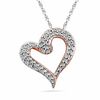 Thumbnail Image 0 of 0.20 CT. T.W. Diamond Heart Pendant in 10K Rose Gold