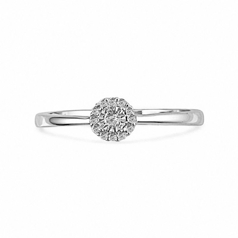 Main Image 2 of 0.10 CT. T.W. Diamond Frame Promise Ring in Sterling Silver