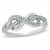 Thumbnail Image 0 of 0.20 CT. T.W. Diamond Infinity Loop Ring in Sterling Silver