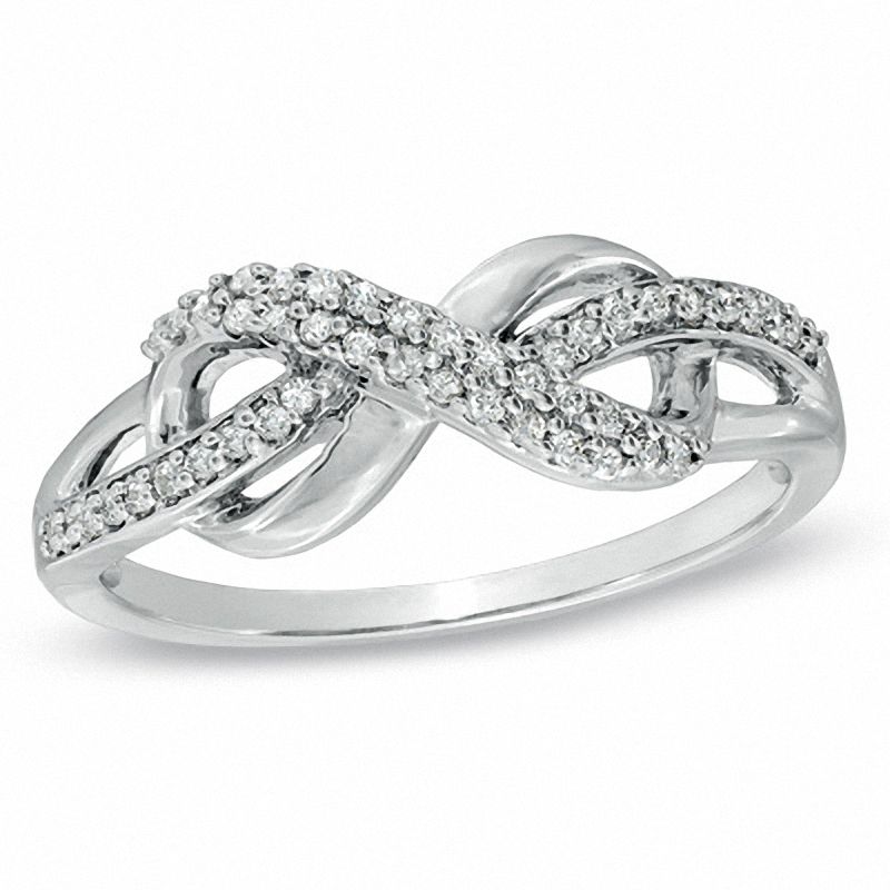 0.20 CT. T.W. Diamond Infinity Loop Ring in Sterling Silver|Peoples Jewellers