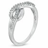 Thumbnail Image 1 of 0.20 CT. T.W. Diamond Infinity Loop Ring in Sterling Silver