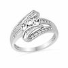 0.10 CT. T.W. Diamond "MOM" Bypass Ring in Sterling Silver