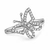 Thumbnail Image 1 of 0.20 CT. T.W. Diamond Butterfly Ring in Sterling Silver