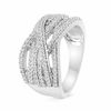 Thumbnail Image 2 of 0.75 CT. T.W. Diamond Woven Fashion Ring in Sterling Silver