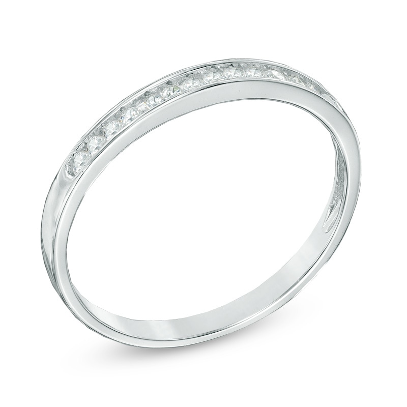 Main Image 2 of 0.12 CT. T.W. Diamond Anniversary Band in Sterling Silver