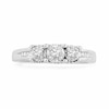 Thumbnail Image 2 of 0.16 CT. T.W. Diamond Three Stone Promise Ring in Sterling Silver