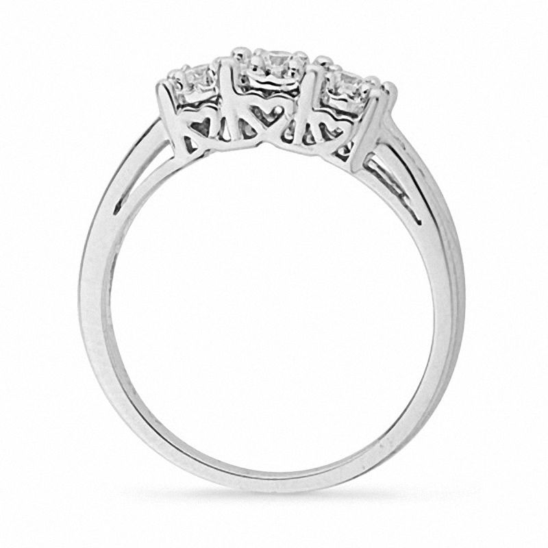0.16 CT. T.W. Diamond Three Stone Promise Ring in Sterling Silver