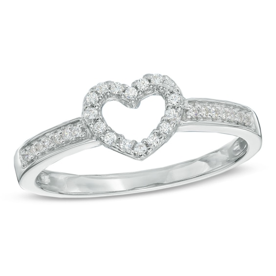 0.10 CT. T.W. Diamond Heart Ring in Sterling Silver