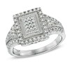 Thumbnail Image 1 of 0.33 CT. T.W. Princess-Cut Diamond Rectangular Frame Ring in Sterling Silver