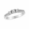 Thumbnail Image 1 of 0.16 CT. T.W. Diamond Three Stone Double Row Promise Ring in 10K White Gold