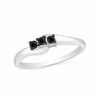 Thumbnail Image 1 of 0.16 CT. T.W. Black Diamond Three Stone Ring in Sterling Silver