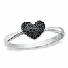 Thumbnail Image 1 of 0.12 CT. T.W Black Diamond Heart Ring in Sterling Silver