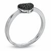 Thumbnail Image 2 of 0.12 CT. T.W Black Diamond Heart Ring in Sterling Silver