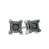 Thumbnail Image 0 of Black Diamond Accent Square Stud Earrings in Sterling Silver