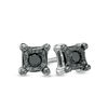 Thumbnail Image 1 of Black Diamond Accent Square Stud Earrings in Sterling Silver
