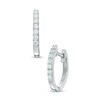 Thumbnail Image 1 of 0.25 CT. T.W. Diamond Hoop Earrings in Sterling Silver