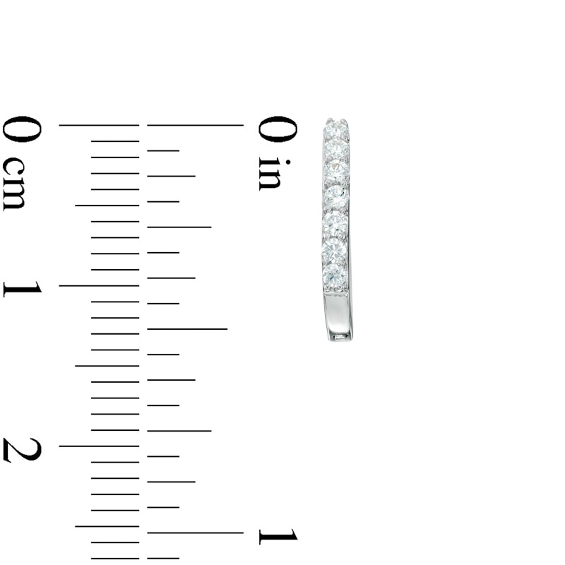 Main Image 2 of 0.25 CT. T.W. Diamond Hoop Earrings in Sterling Silver