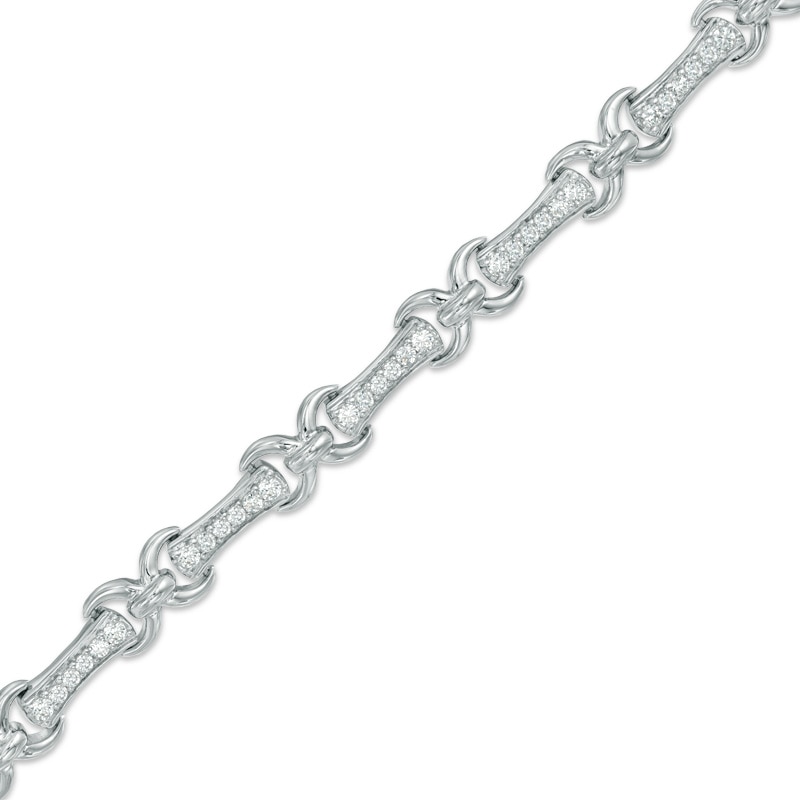 1.00 CT. T.W. Diamond Bar Bracelet in Sterling Silver|Peoples Jewellers