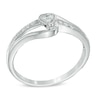 Diamond Accent Heart Split Shank Promise Ring in Sterling Silver