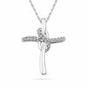 Thumbnail Image 0 of 0.20 CT. T.W. Diamond Looped Cross Pendant in Sterling Silver