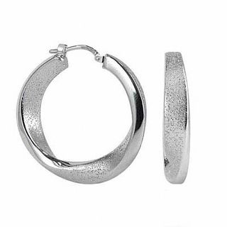 Charles Garnier 30mm Twist Hoop Earrings in Sterling Silver