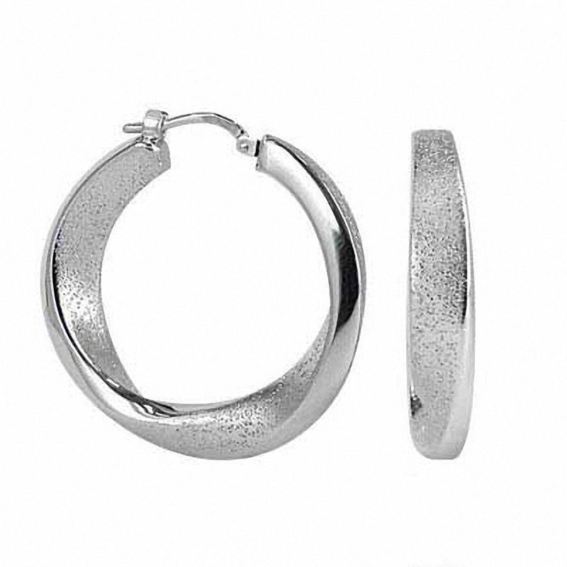 Charles Garnier 30mm Twist Hoop Earrings in Sterling Silver